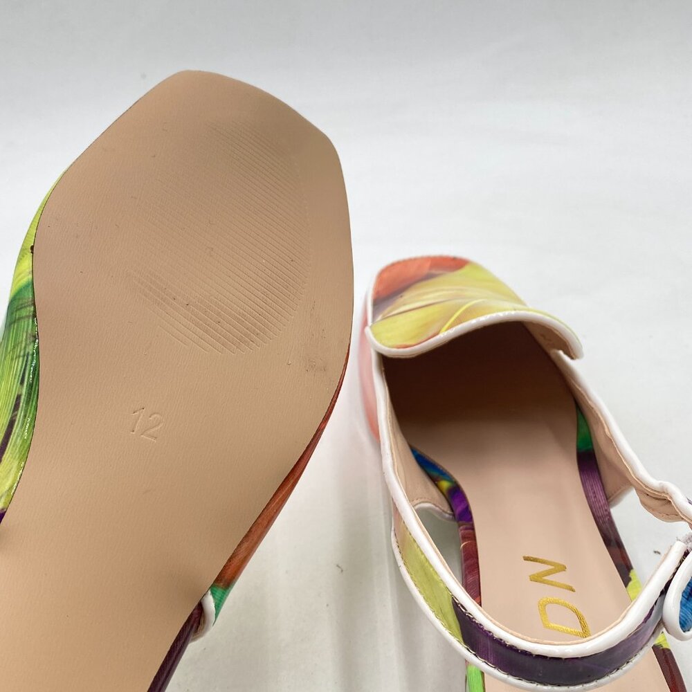 Ydn Colorful-Feather Square Toe Block Low Heels S… - image 6